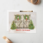 Barn Doors Foto Weihnachtskarte Mitteilungskarte (Vorderseite/Rückseite Beispiel)