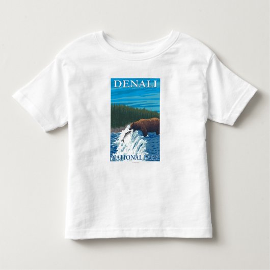 Bärn-Fischen im Fluss- Denali Nationalpark, Kleinkind T-shirt (Vorderseite)