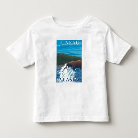 Bärn-Fischen im Fluss- Juneau, Alaska Kleinkind T-shirt (Vorderseite)
