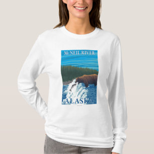 Bärn-Fischen im Fluss- McNeil Fluss, Alaska T-Shirt