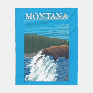 Bärn-Fischen im Fluss- Montana Fleecedecke