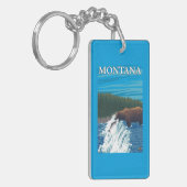 Bärn-Fischen im Fluss- Montana Schlüsselanhänger (Vorderseite links)