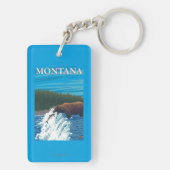 Bärn-Fischen im Fluss- Montana Schlüsselanhänger (Rückseite)
