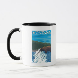Bärn-Fischen im Fluss- Montana Tasse
