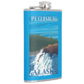 Bärn-Fischen im Fluss- Petersburg, Alaska Flachmann (Rechts)