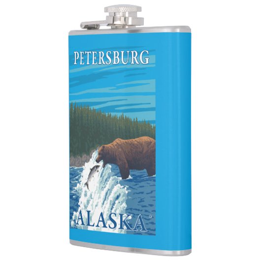 Bärn-Fischen im Fluss- Petersburg, Alaska Flachmann (Links)