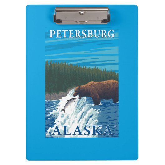 Bärn-Fischen im Fluss- Petersburg, Alaska Klemmbrett (Vorderseite)