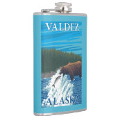 Bärn-Fischen im Fluss- Valdez, Alaska Flachmann (Rechts)