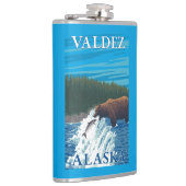 Bärn-Fischen im Fluss- Valdez, Alaska Flachmann (Rechts)