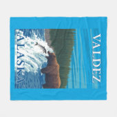 Bärn-Fischen im Fluss- Valdez, Alaska Fleecedecke (Vorderseite (Horizontal))