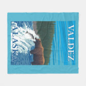 Bärn-Fischen im Fluss- Valdez, Alaska Fleecedecke (Vorderseite (Horizontal))