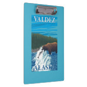 Bärn-Fischen im Fluss- Valdez, Alaska Klemmbrett (Rechts)