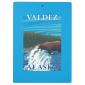 Bärn-Fischen im Fluss- Valdez, Alaska Klemmbrett (Rückseite)
