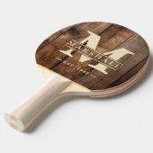 Barn Floor Boards Monogram & Name Overlay Tischtennis Schläger (Vorderseite)