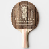 Barn Floor Boards Pineapple Wedding Arch&Name Tischtennis Schläger (Rückseite)