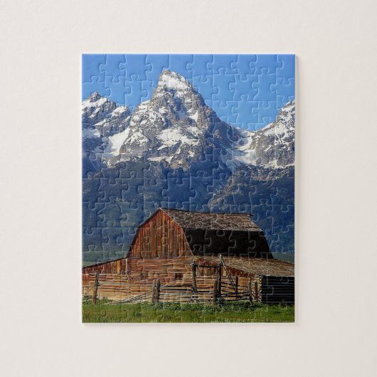 Barn Grand Tetons Berge Puzzle (Vertikal)