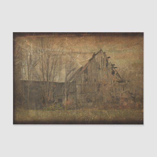 Barn Grunge Texture Sepia Vintages Land Rustikal Seidenpapier (Vorderseite)