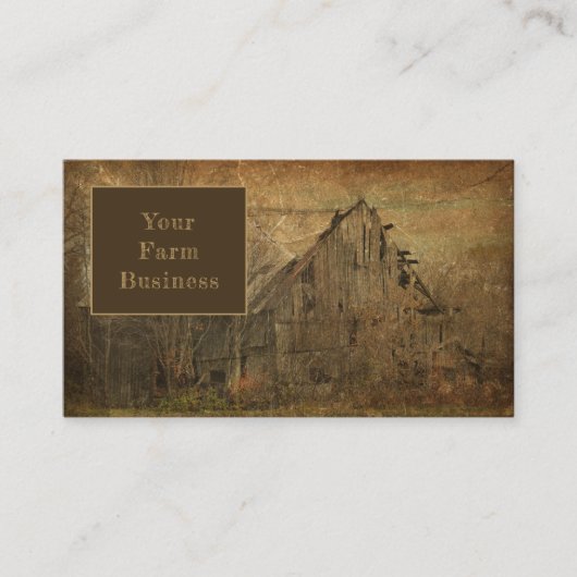 Barn Grunge Texture Sepia Vintages Land Rustikal Visitenkarte (Vorderseite)