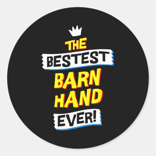 Barn Hand, Funny Job Occupation  Runder Aufkleber (Vorderseite)