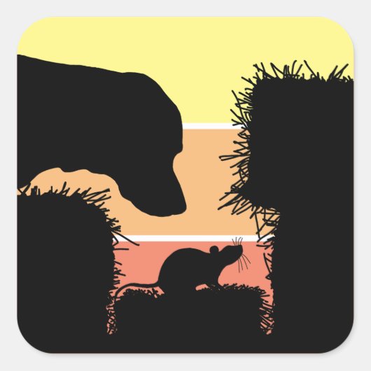 Barn Hunt Nose Work: Dog and Rat Scent Work Quadratischer Aufkleber (Vorderseite)