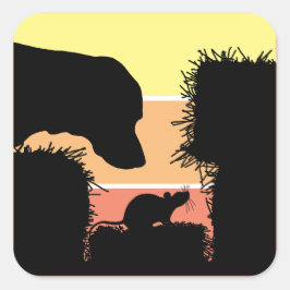 Barn Hunt Nose Work: Hunde- und Rattengeruchssuche Quadratischer Aufkleber