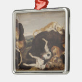 Bärn-Jagd oder, Kampf zwischen Hunden und Bären Silbernes Ornament (Links)