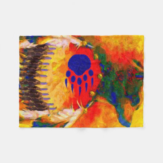 Bärn-Krieger-gebürtiger Amerikaner-Fleece-Decke Fleecedecke (Vorderseite (Horizontal))