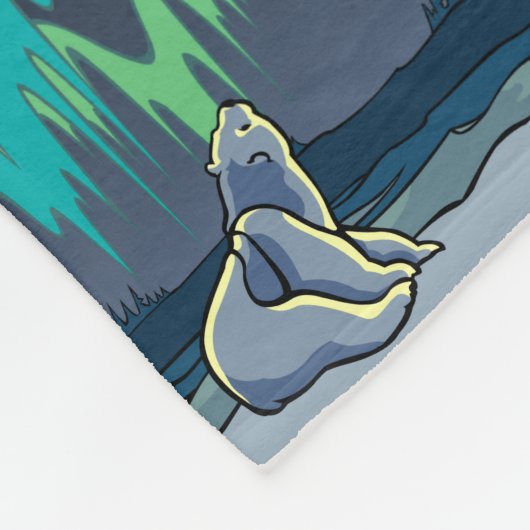 Bärn-Kunst-Decken-Nordlicht-Bärn-Decken Fleecedecke (Ecke)