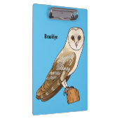 Barn owl bird cartoon illustration klemmbrett (Rechts)
