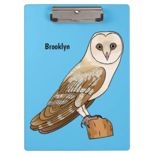 Barn owl bird cartoon illustration klemmbrett