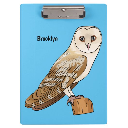 Barn owl bird cartoon illustration klemmbrett (Vorderseite)