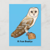 Barn owl bird cartoon illustration postkarte (Vorderseite)