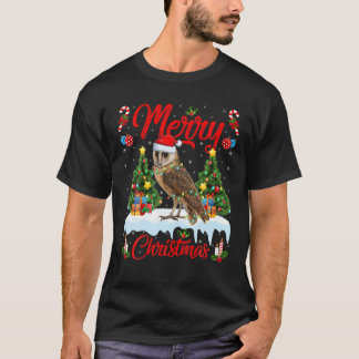 Barn Owl Bird Lights Weihnachtsbaum Santa Barn Owl T-Shirt