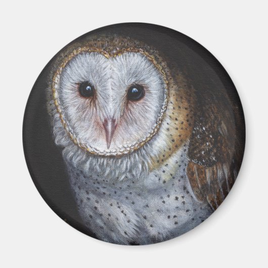 Barn Owl Bird Originelle Malerei Kunst Magnet (Vorne)