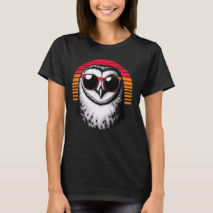 Barn Owl Bird Sonnenbrille Sunset Retro Stil Vinta T-Shirt