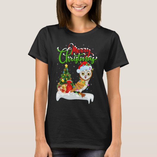 Barn Owl Bird Xmas Decoration Santa Barn Owl Chri T-Shirt (Vorderseite)