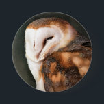 BARN OWL BUTTON<br><div class="desc">Ein gouache art design einer niedlichen uhu.</div>