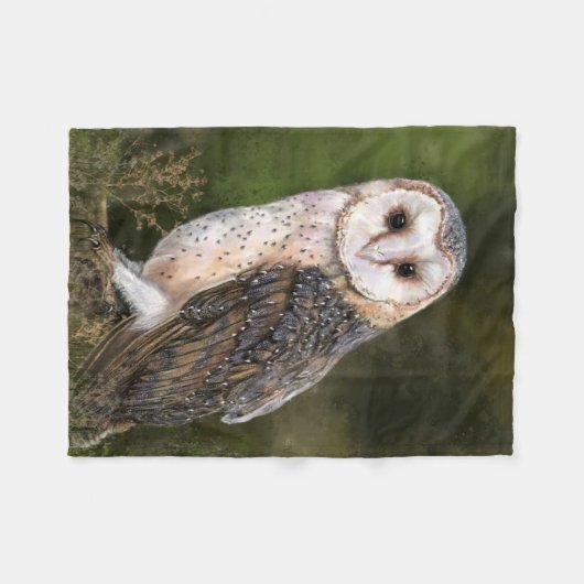 Barn Owl Fleece Blanket (Vorderseite (Horizontal))