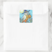 BARN OWL FOLART, HALLOWEEN BIRD STICKERS Square (Tasche)