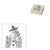 BARN OWL FOLK ART, HALLOWEEN RUBBER BRIEFMARKE GUMMISTEMPEL (Stempel)