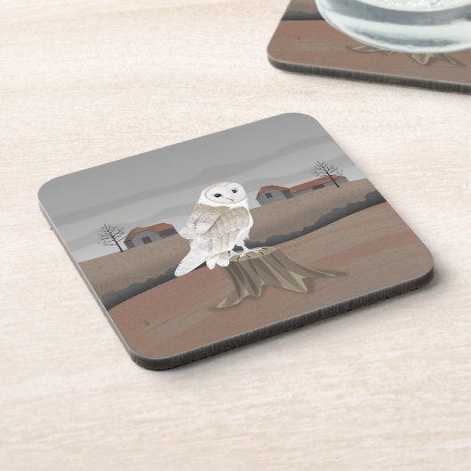 Barn Owl Getränkeuntersetzer (Linke Seite)