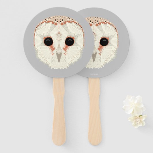 Barn Owl Hand Fan Fächer (Vorne und Hinten)