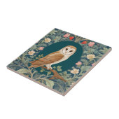 Barn Owl im Oval William Morris Stil Direkt gegenü Fliese (Seite)