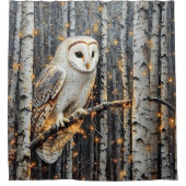 Barn Owl in Birch Trees | Duschvorhang (Vorderseite)