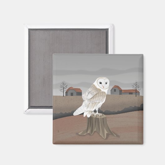 Barn Owl Magnet (Vorderseite/Rückseite)