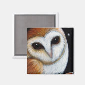 BARN OWL NAH UP Magnet (Vorderseite/Rückseite)