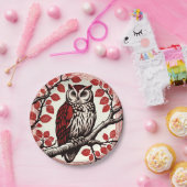 Barn Owl Nature Lovers Owls Tree Earth Day Pappteller (Party)