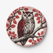 Barn Owl Nature Lovers Owls Tree Earth Day Pappteller (Vorderseite)