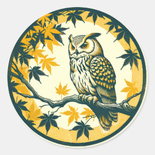 Barn Owl Nature Lovers Owls Tree Earth Day Runder Aufkleber
