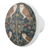 Barn Owl Pattern William Morris style Owls Keramikknauf (Rechts)